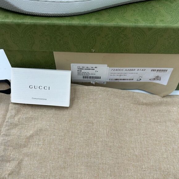 Men’s Gucci basket high top silver sneakers size 7.5 made in Italy - Picture 7 of 12